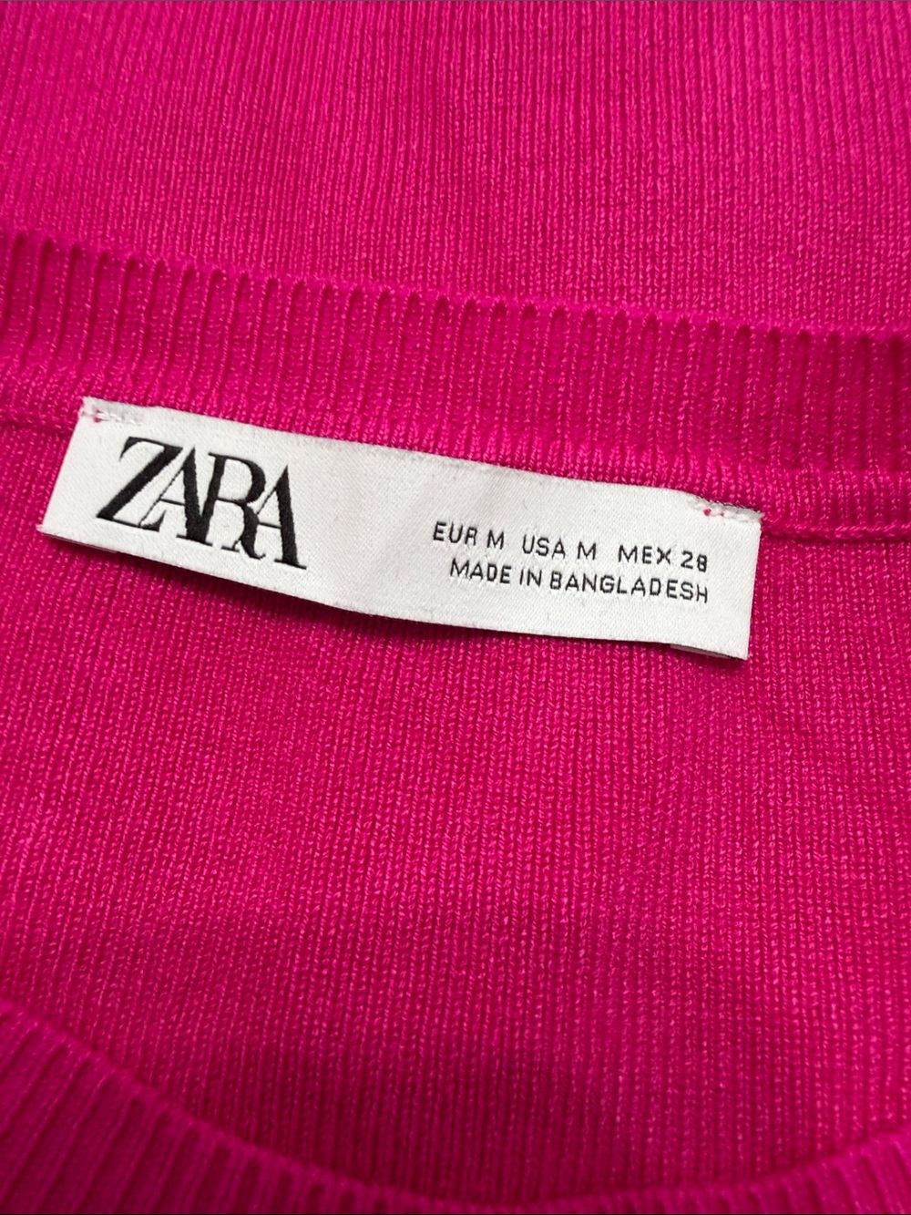 Zara KNIT CROP TOP FUCHSIA - Picture 5 of 6